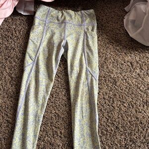 Athleta Kids Yellow and Gray Leggings